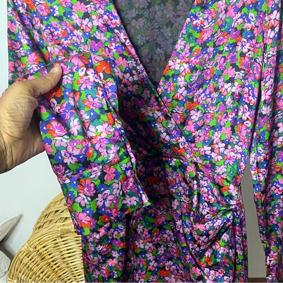 ZARA - Pink Floral Mini Wrap Dress - Size S - Picture 13 of 13